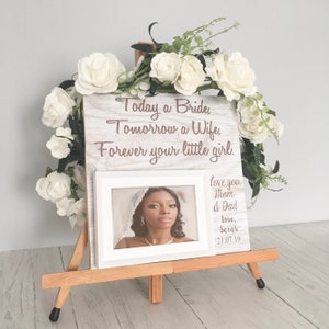 Unique Mother of the Bride Gift Personalized Frame for Mom Today A Bride 11x11 image 1