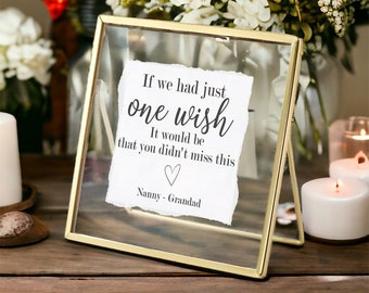 Personalised Wedding Memorial Frame - Gold or Silver - Freestanding - Acrylic