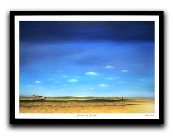 Stom en stom, olieverfschilderij, print, poster, komedie, landschap, kunst aan de muur, schilderij, schilderij, poster, poster, poster, kunstafdruk A3