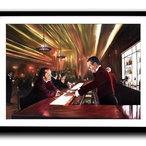 Shining, Bar Scene, Oil painting Print, Horror movie scene