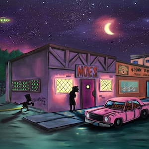 Stampa di pittura a olio di Moe's Tavern
