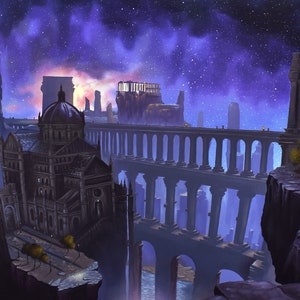 Eternal City Oil painting print, Elden Souls