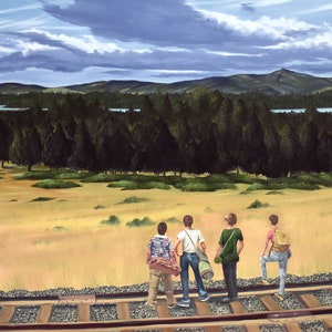 Stand by me painting Print, Movie art scene