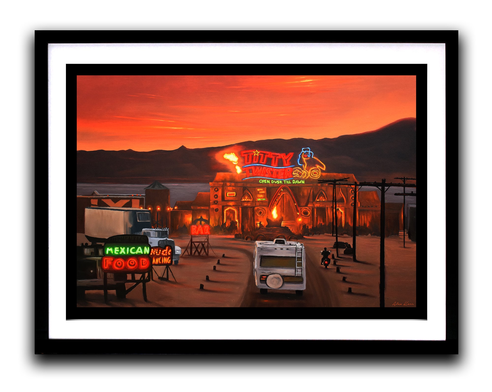 油絵（ハーバーの夕景） 夕暮れから夜明けまで、バーの風景、油絵 - Etsy 日本