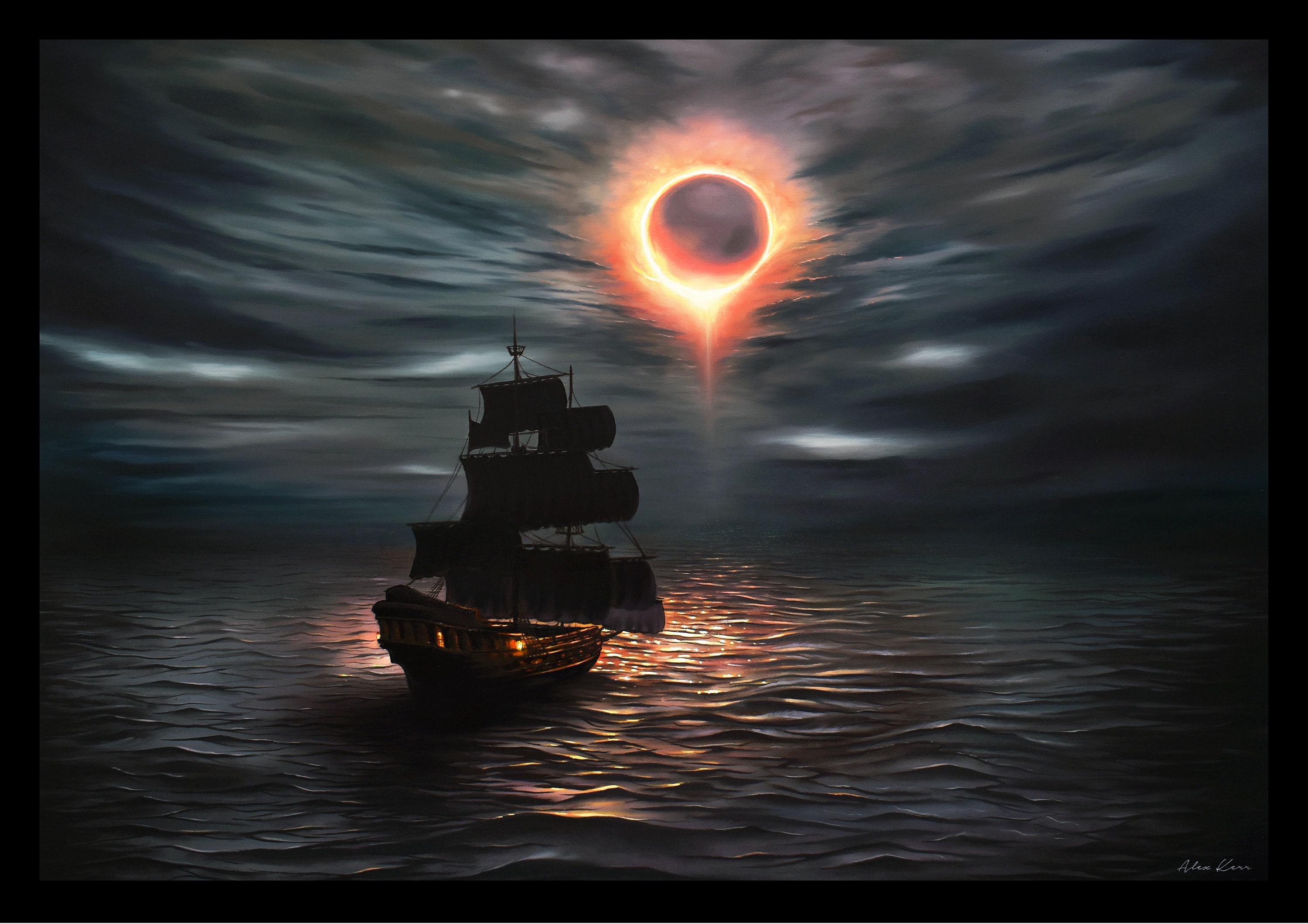 The Eclipse, Seascape, Oil Painting Print - Etsy