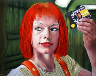 Multipass, Leeloo, Oil Painting scene, Art print, Movie Art