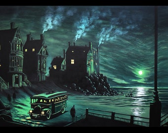 El entrenador a Innsmouth, la sombra sobre Innsmouth Painting Print