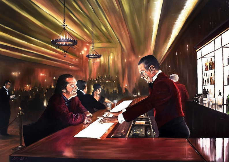 Shining Bar Scene Oil painting Print Horror movie scene | Etsy