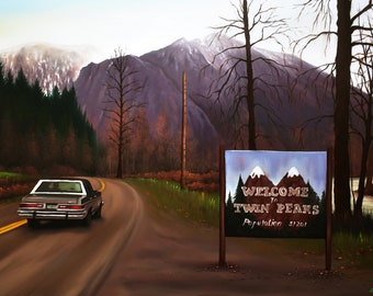 Twin Peaks Sign Canvas Print: David Lynch Wall Art - Etsy