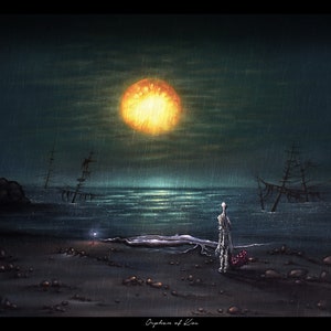 Souls Borne, Orphan of Kos, Art Print, Spielmalerei, Gothic, Mondlicht