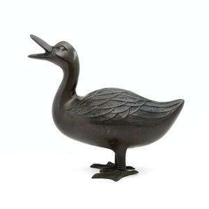 Large Brass Duck Figurine, Vintage Brass Bird, Water Lake Bird, Spring Decor, Duck, Animal Lover Gifts, Goose, Woodland Cabin Decor