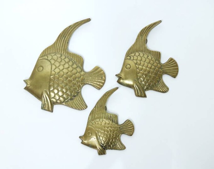 Brass Fish Vintage Fish Wall Hangings Nautical Beach Home - Etsy