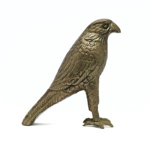 Brass Hawk, Vintage Eagle Figurine, Brass Bird Statue