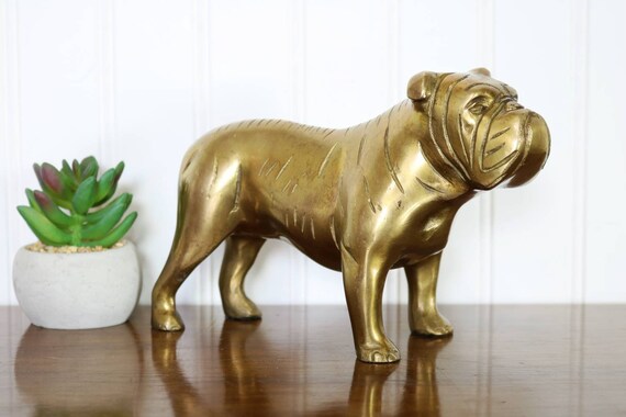 brass bulldog figurine
