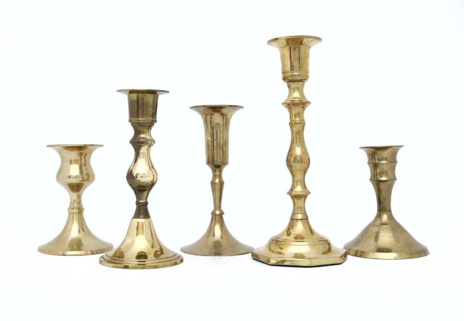 Vintage Brass Candlesticks Mismatched Candle Holder Sets Etsy