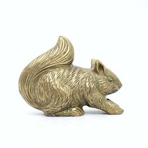 Small Brass Squirrel, Vintage Squirrel Figurine, Woodland Animals, Home Decor, Accents, Fall Autumn Decor, Whimsy, Gifts for Her Him, Statue