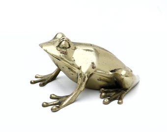 Vintage Brass Frog Figurine