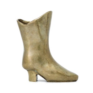 Small Brass Boot Figurine, Vintage Cowboy Boot, Cowgirl Boot, Vase, Brass Shoe, Western Farmhouse Decor, Statue, Pencil Holder, Gifts