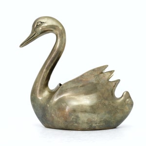 Brass Swan, Vintage Swan Planter, Bird Planter, Home Boho Farmhouse Wedding Decor, Brass Animals, Faux Plant Holder, Succulent Planter