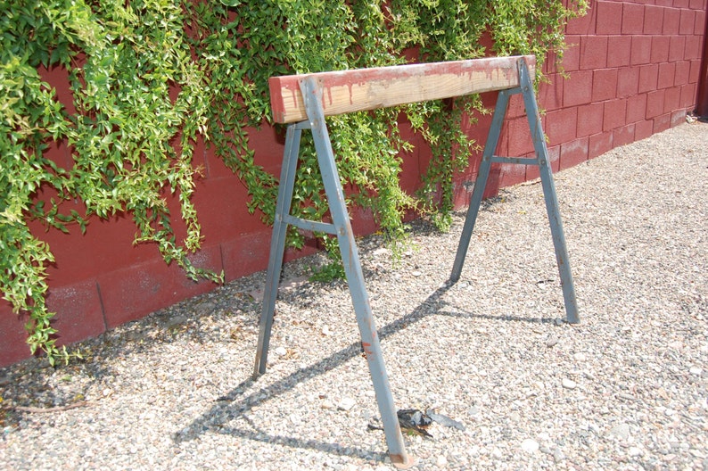 Vintage Metal Saw Horse Legs//Industrial Legs//Metal Table Etsy