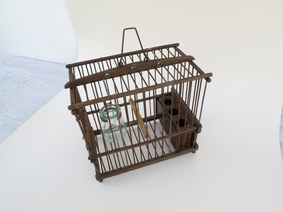 Vintage Finch Espagnol Bird Cage Cage à Oiseaux Ancienne Cottage Chic