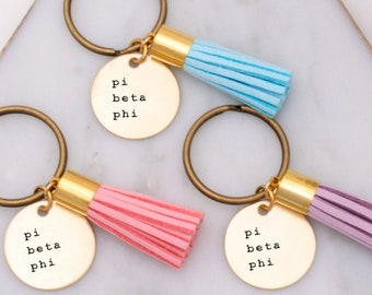 PiPhi Pi Beta Phi Script Bar Keychain