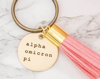 Alpha Omicron Pi Sorority Keychain, AOII Sorority Key Chain, AOPi Tassel Keychains, Alpha Omicron Pi Keychain, AOII Tassel Keychain, AOPi