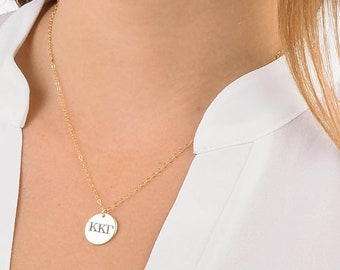 925 Sterling Silver Yellow Gold-Plated Official Kappa Kappa Gamma Extra Small Tiny Pendant Charm 15mm x 18mm