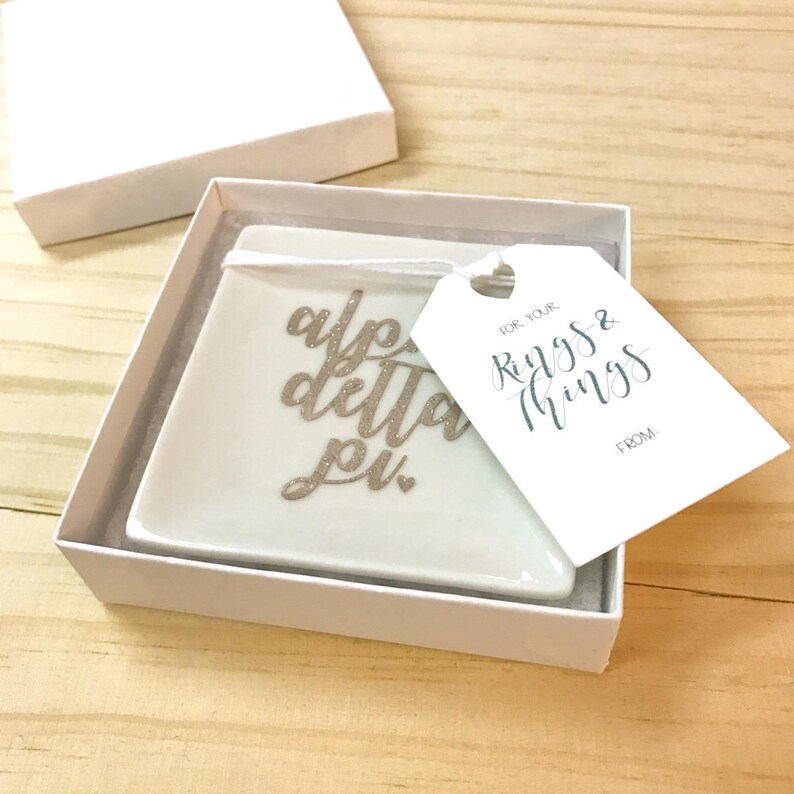 Zeta Tau Alpha Jewelry Trays SET of 3 Sorority Trays Zeta Ring Dish ZTA Trinket Tray Zeta Jewelry Holder ZTA Ceramic Dish