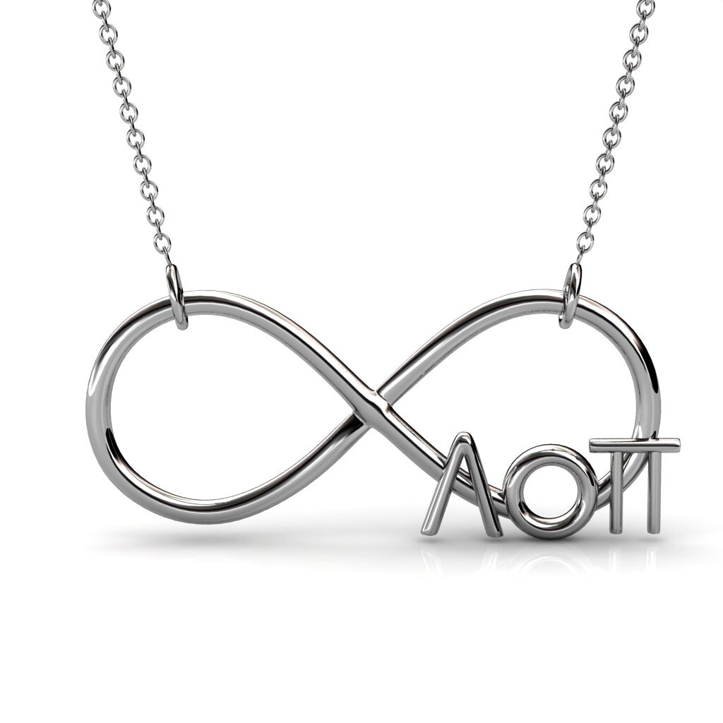 Alpha Omicron Pi Infinity Necklace / Alpha Omicron Pi Sorority Etsy