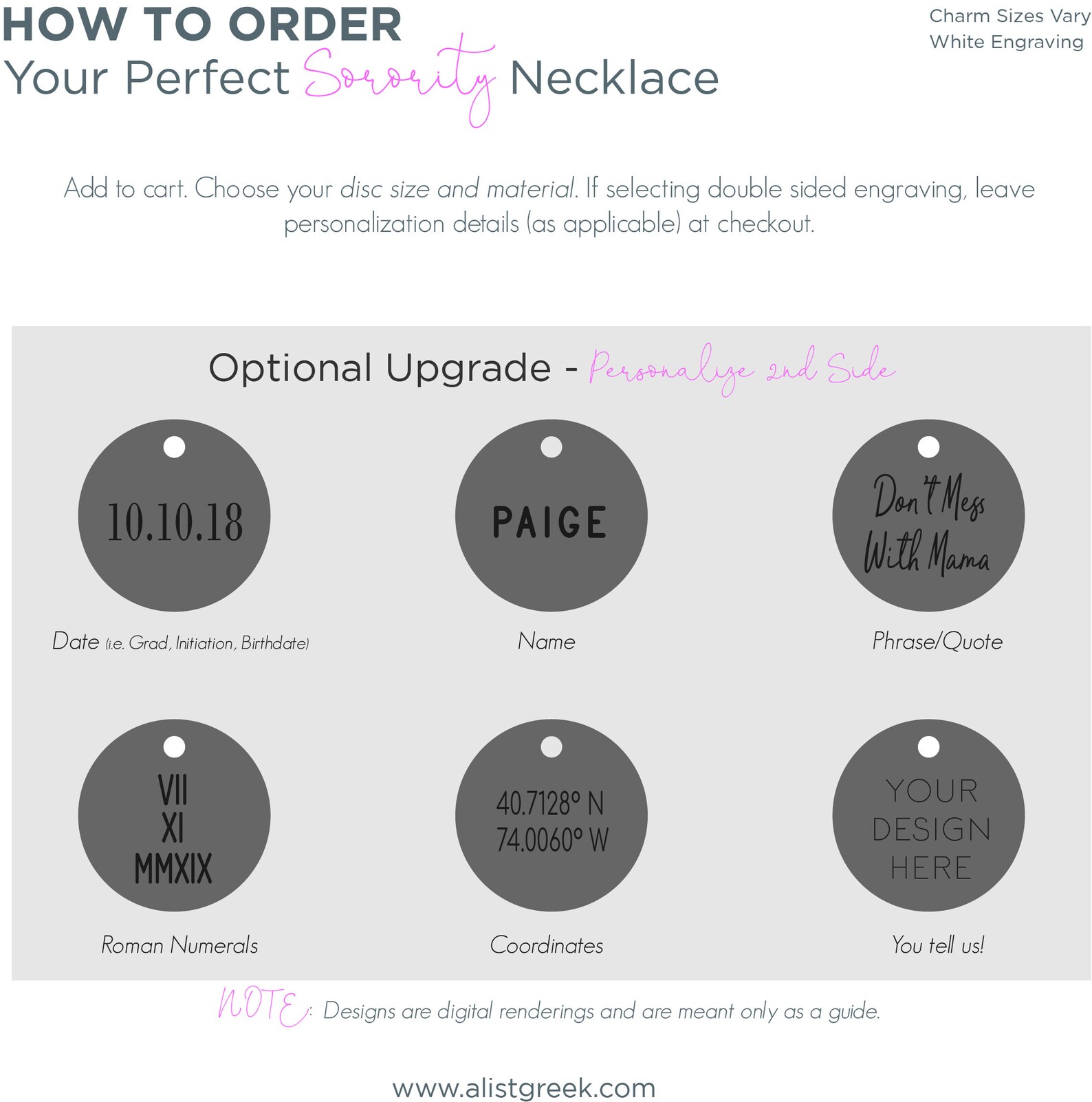 Simple Alpha Omicron Pi Necklace Aopi Charm Necklace AOII Etsy