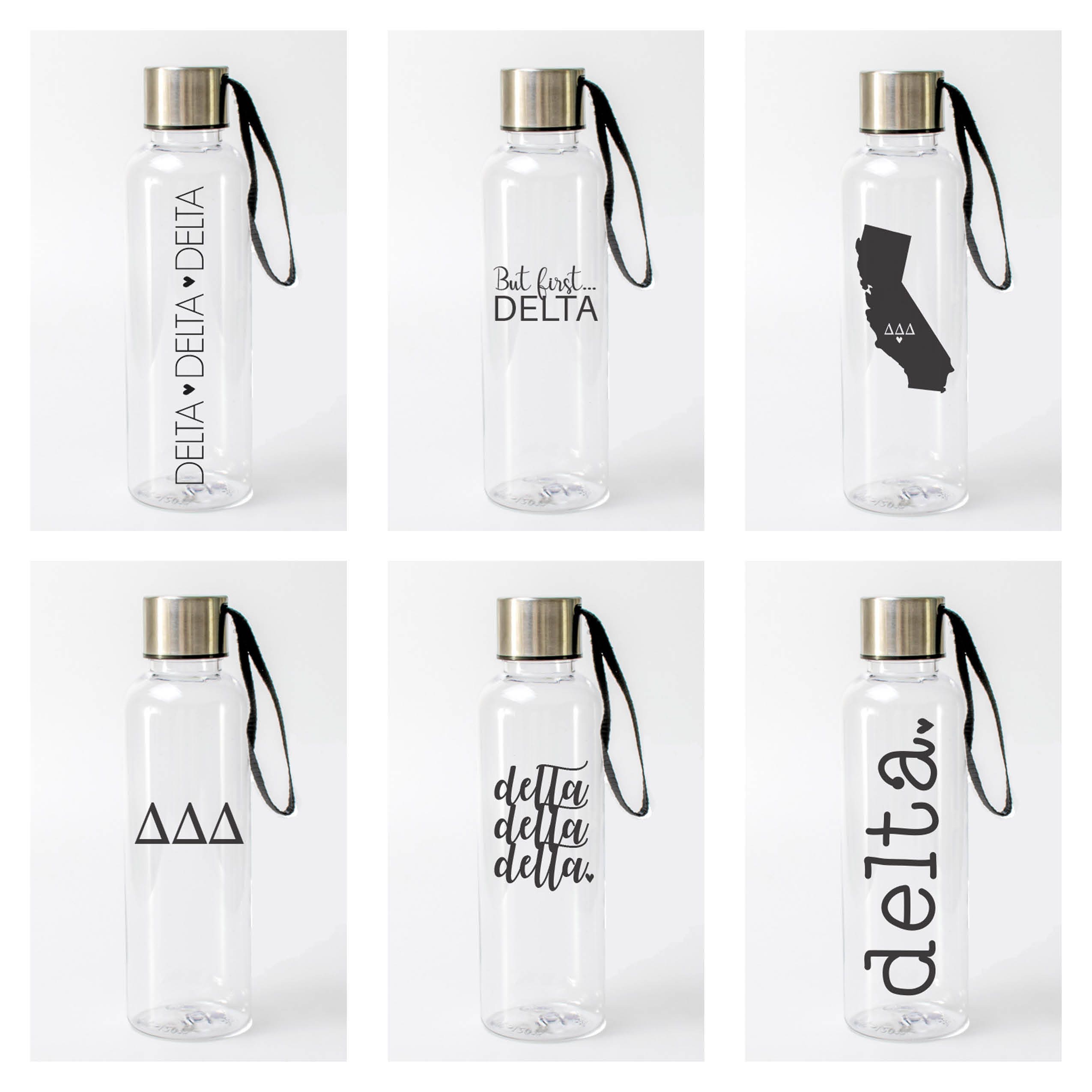 Delta Delta Delta Water Bottle Delta Sorority Water Bottles Etsy