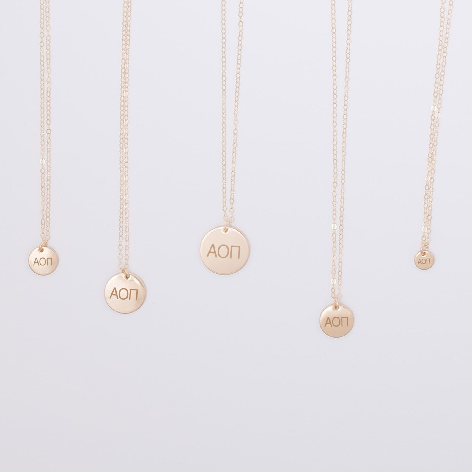 Simple Alpha Omicron Pi Necklace Aopi Charm Necklace AOII Etsy