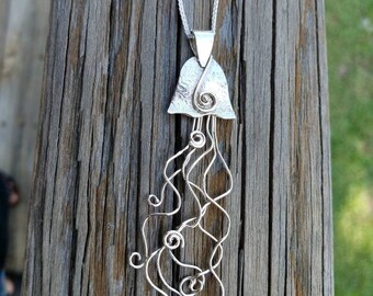 Sterling jellyfish pendant