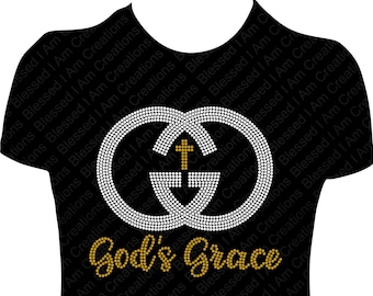 God's Grace Rhinestone Christian Shirt - Ladies Bling Tee