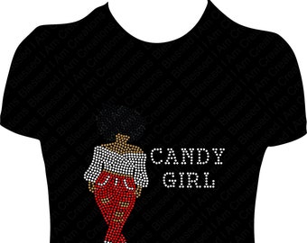 New Edition Candy Girl Afro Girl Rhinestone Shirt, New Edition Rhinestone Shirt, Bling Candy Girl New Edition Shirt