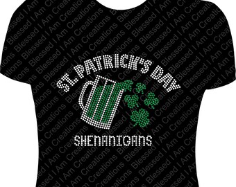 Camiseta con travesuras de diamantes de imitación del Día de San Patricio