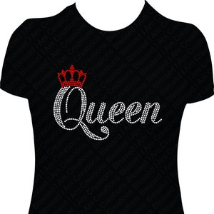 Queen with Crown Shirt Bling Queen Shirt Bling Rhinestone Queen Shirt Queen Shirt