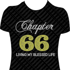 66th Birthday Rhinestone Shirt: Chapter 66 Blessed Life Bling Tee