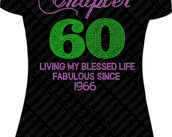 60th Birthday Rhinestone Shirt: Chapter 60 Blessed Life