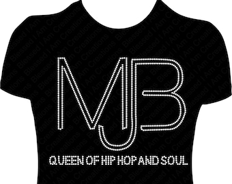 MJB Mary J Blige Rhinestone Shirt, MJB Mary J Blige Bling Shirt