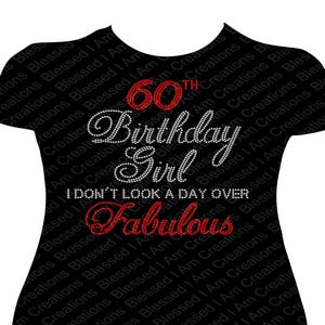 60th Birthday Girl Rhinestone Shirt: Diva Tee
