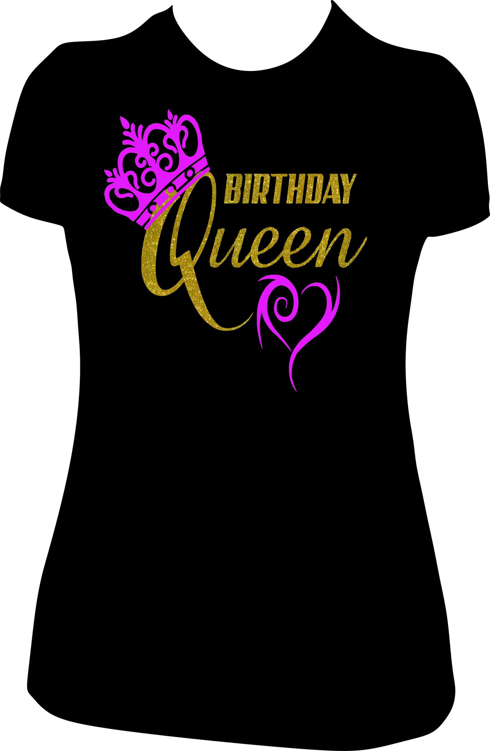 Birthday Queen Tshirt Bling Shirt Gold and Pink Birthday Etsy
