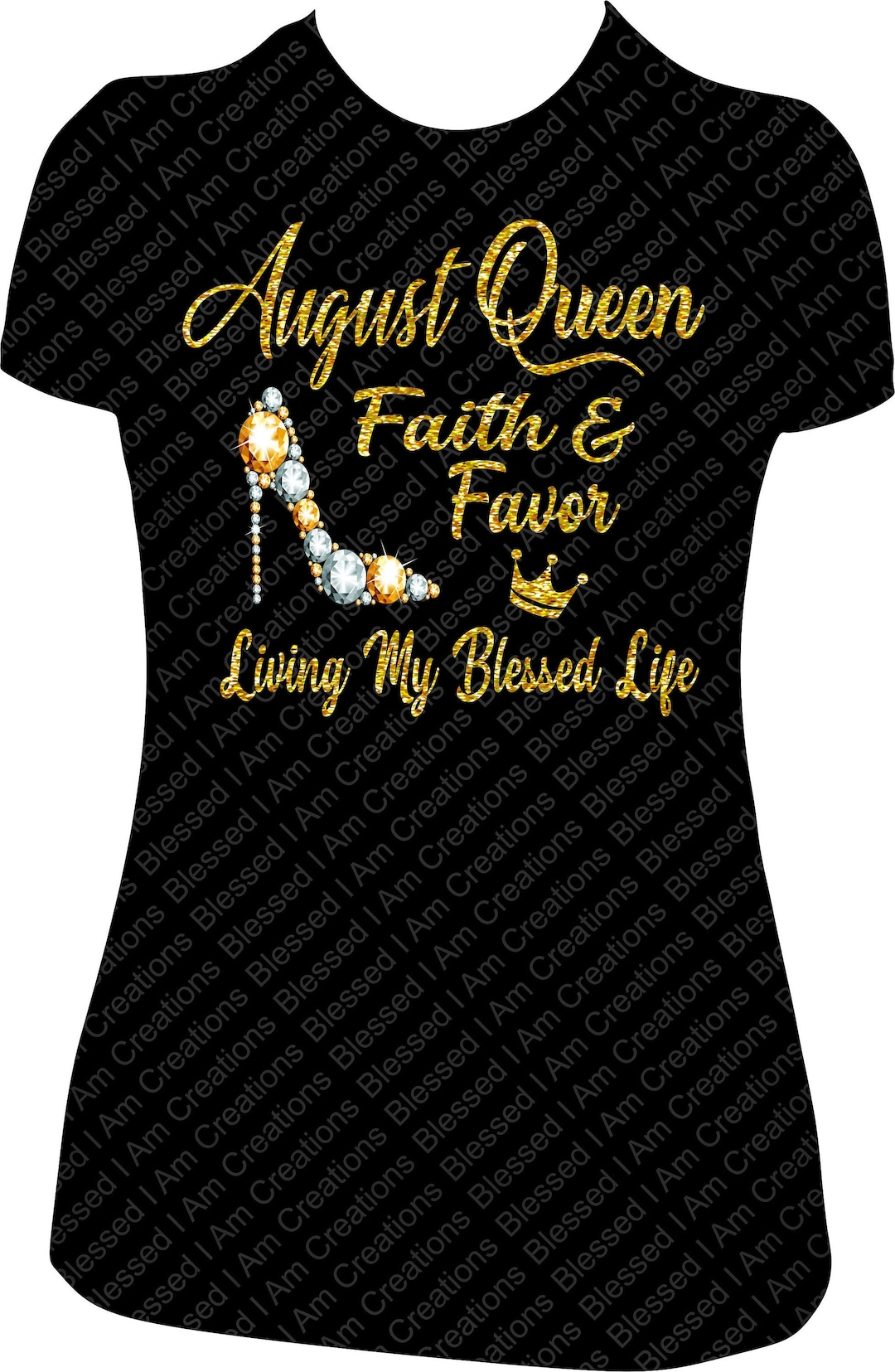 August Queen Birthday Shirt: Handmade Rhinestone Tee - Etsy