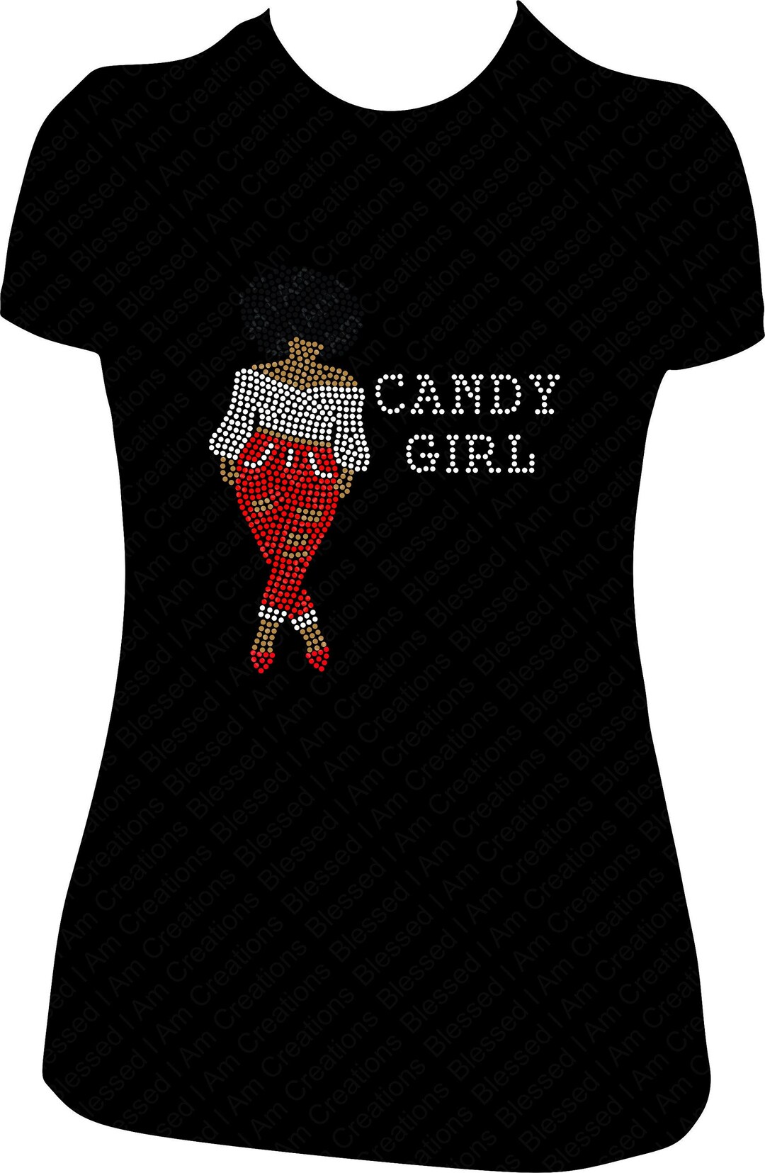 New Edition Candy Girl Afro Girl Rhinestone Shirt, New Edition