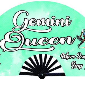 Gemini Queen Clack Fan, Zodiac Clack Fan, Horoscope Popping Fan,
