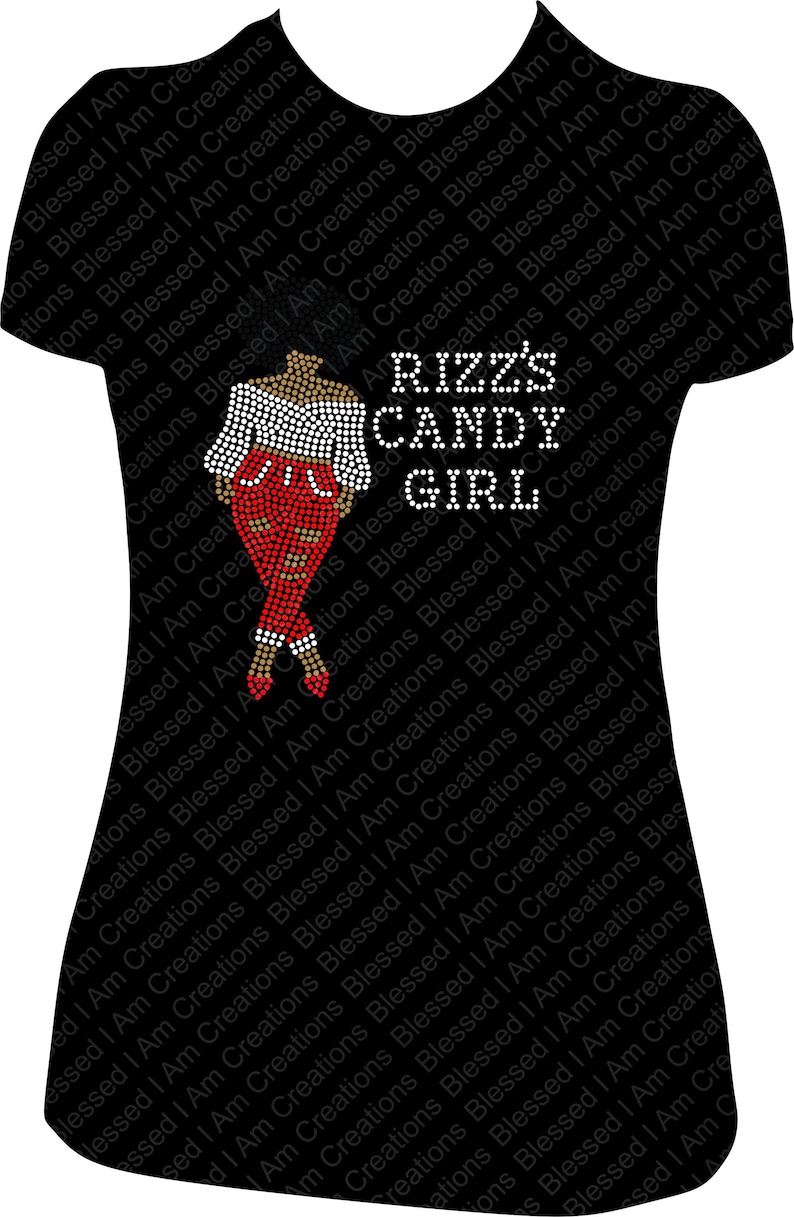 Candy Method Rizz Rizz's Candy Girl Rhinestone Shirt - New Edition Afro Girl Tee - Etsy
