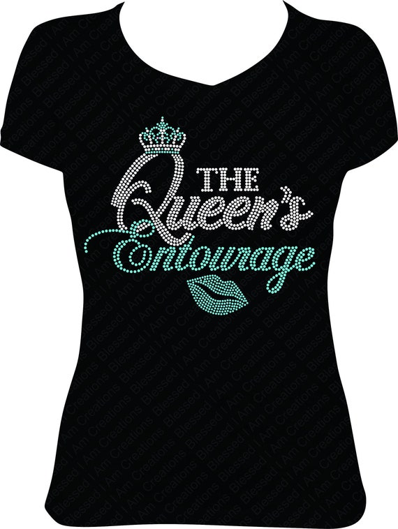 Queen's Entourage Rhinestone Shirt: Bling Squad Tee