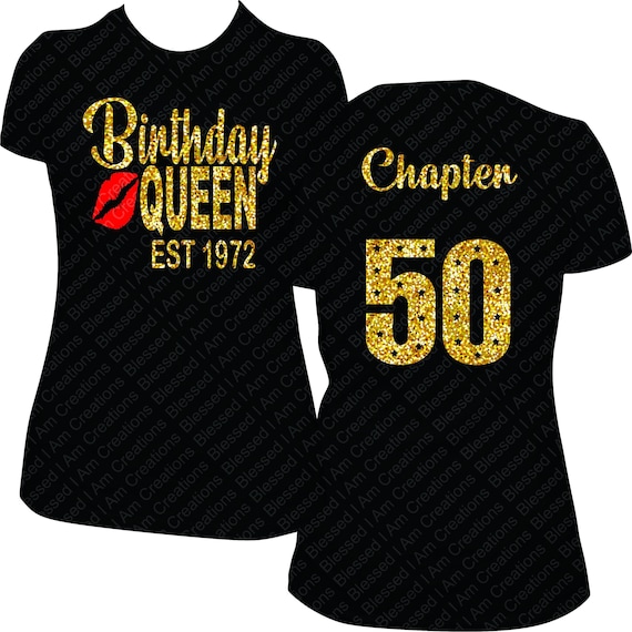 Birthday Queen EST Custom Bling Shirt, Birthday Shirt Women, Queen
