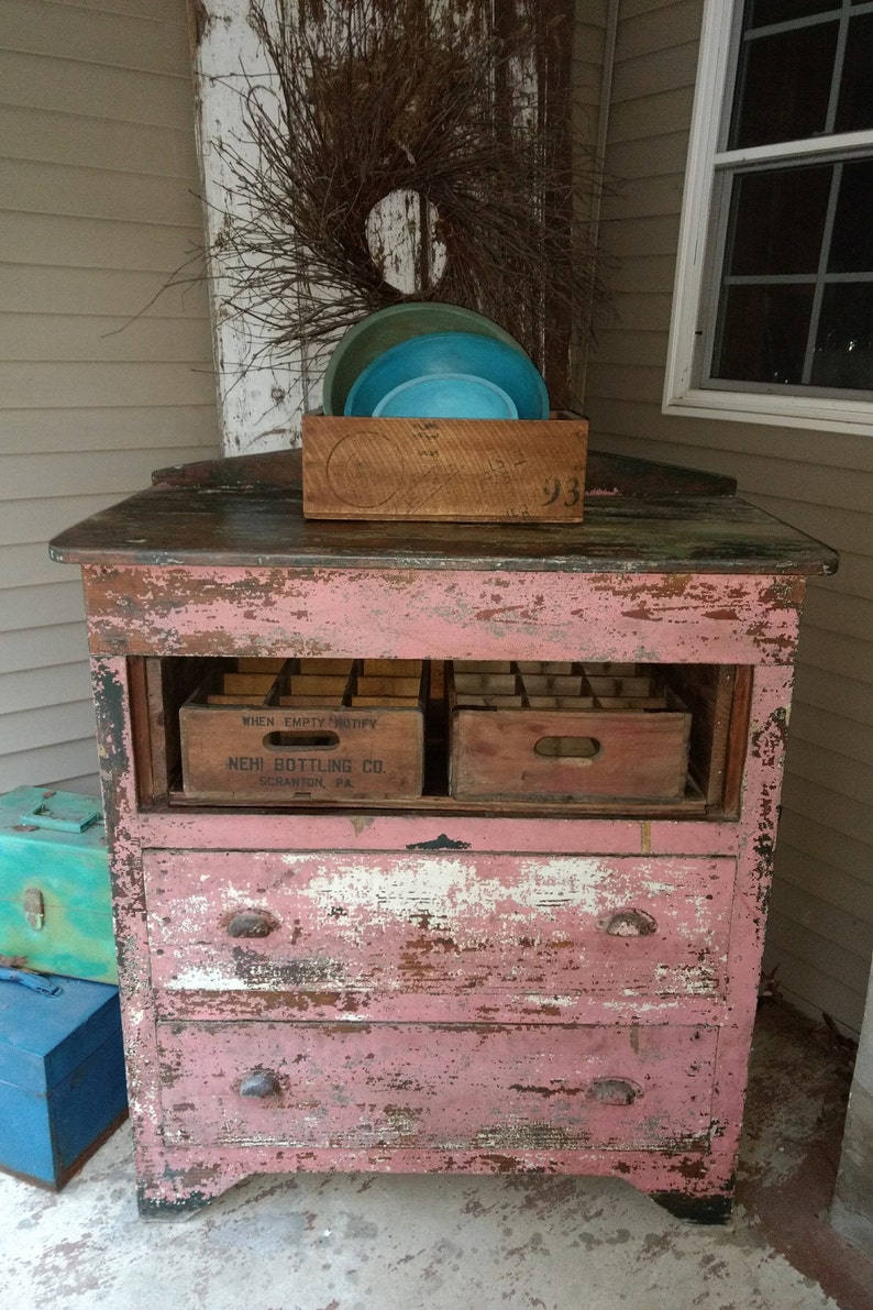 Antique Painted Dresser Primitive Dresser Chest Of Drawers Etsy